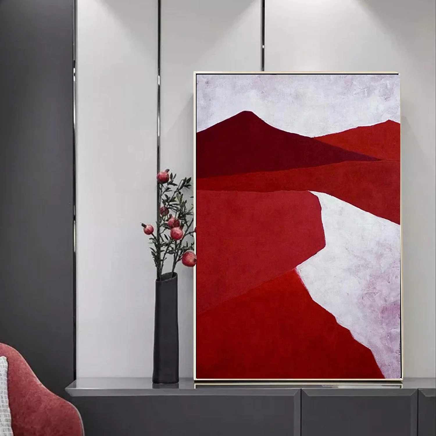 Painting Handmade Road Acrylic Mountain Landscape Abstract Canvas 2TUXD